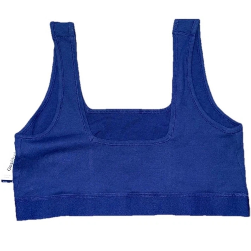 GAP BODY Bralette XL Cotton Ribbed Navy Blue NEW - Picture 2 of 6